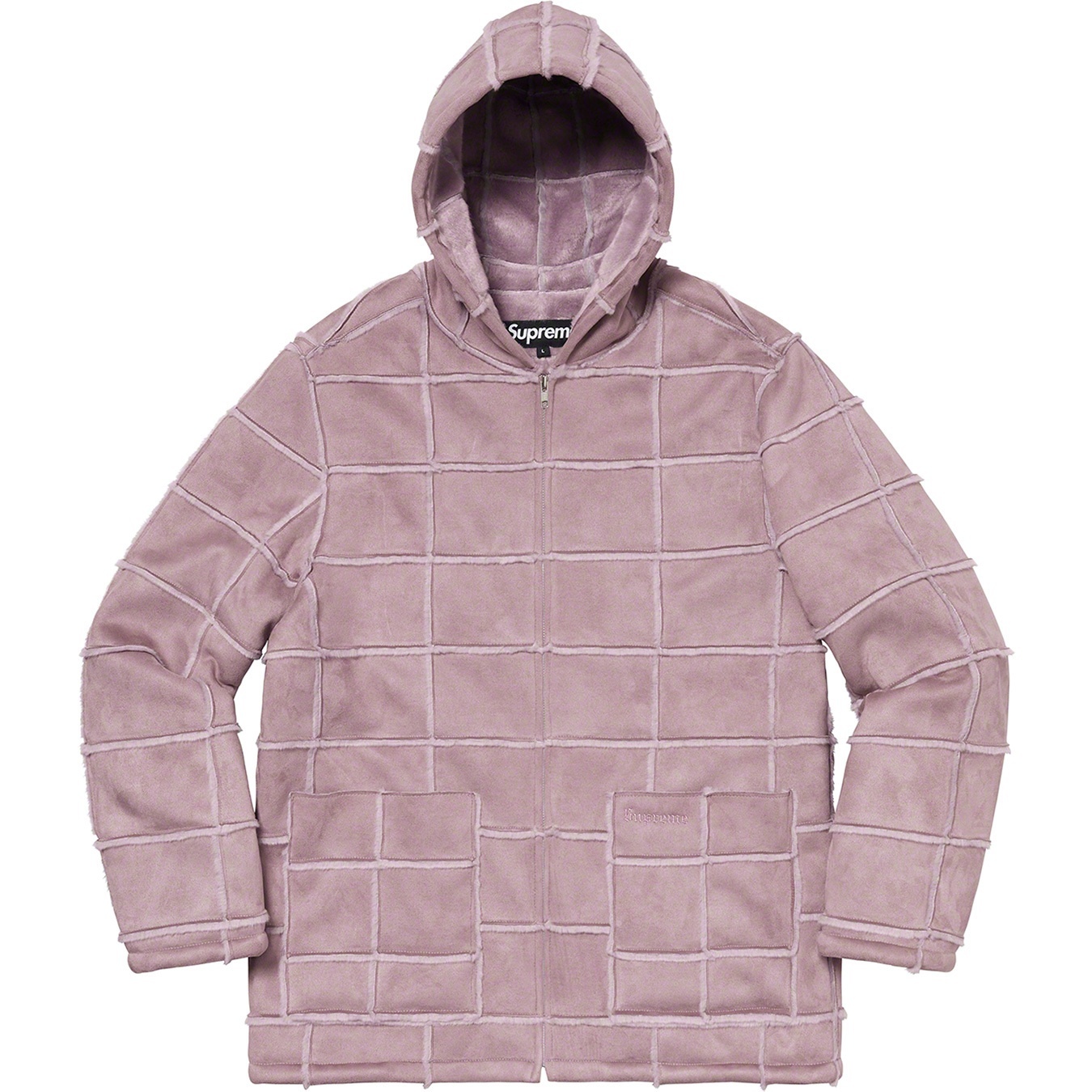 Faux Suede Patchwork Hooded Jacket view 5